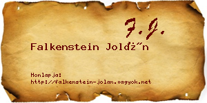 Falkenstein Jolán névjegykártya
